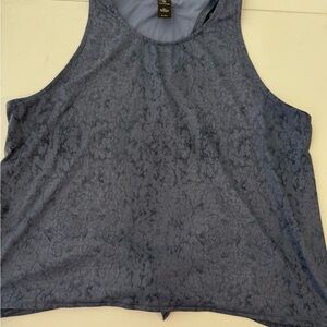 Yogalicious Textured Blue Tank Top
